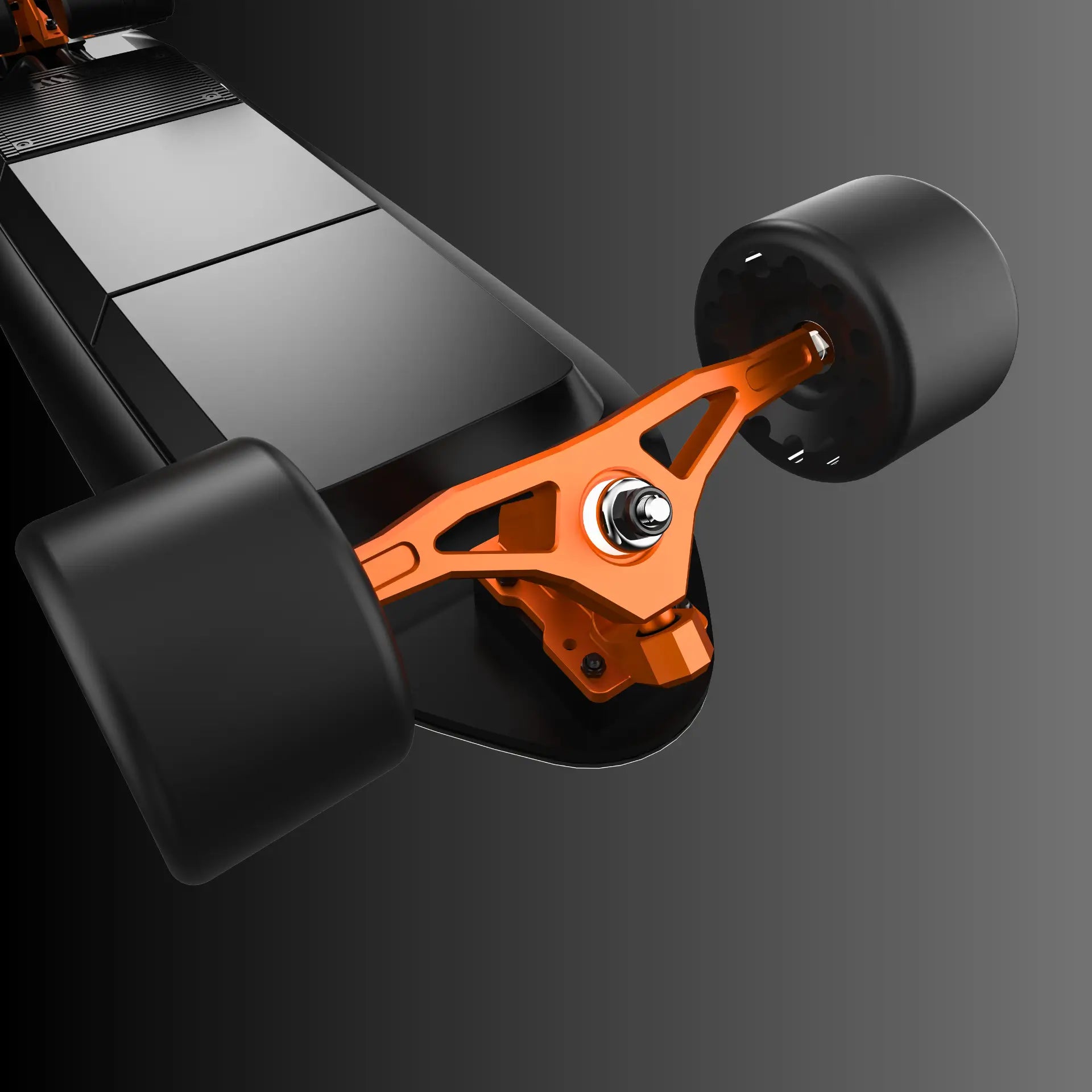 OMW Gladius electric skateboard riding detail
