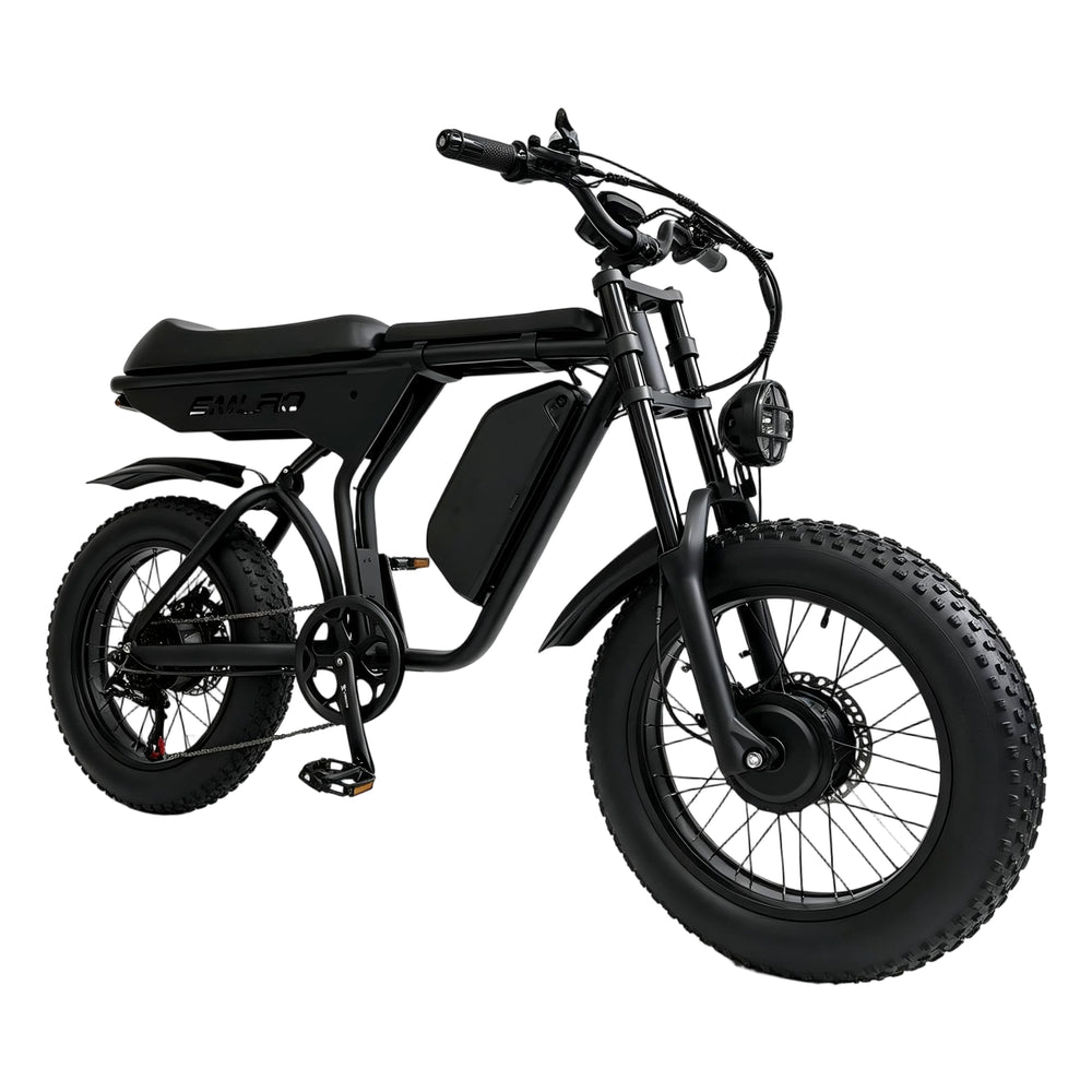 ORLMS E5-1 black 20 inch dual motor electric bike on a white background