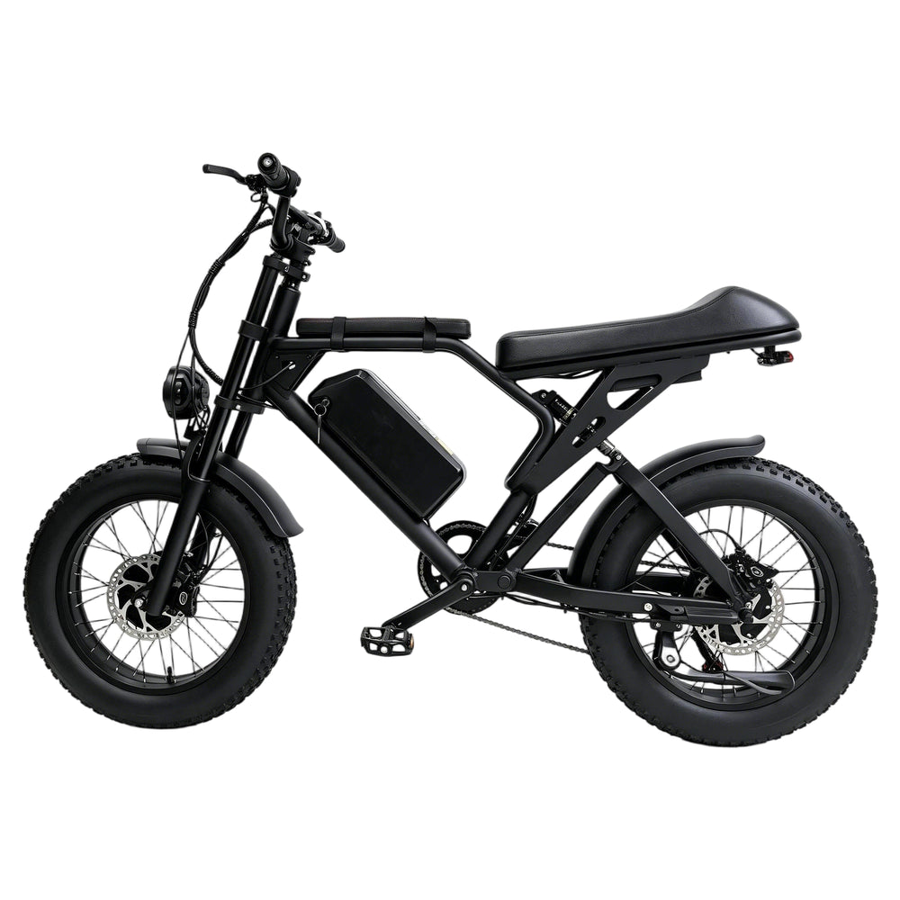 ORLMS F4 black 20 inch dual motor electric bike on a white background