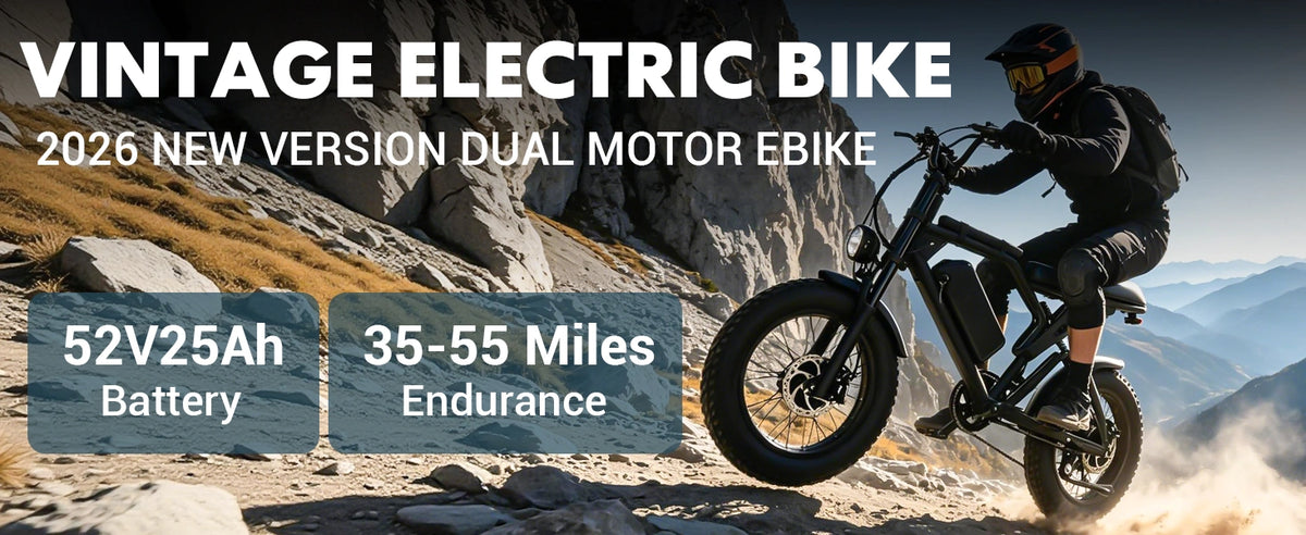 ORLMS F4 dual motor electric bike riding on a mountain trail